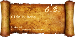 Oláh Bene névjegykártya